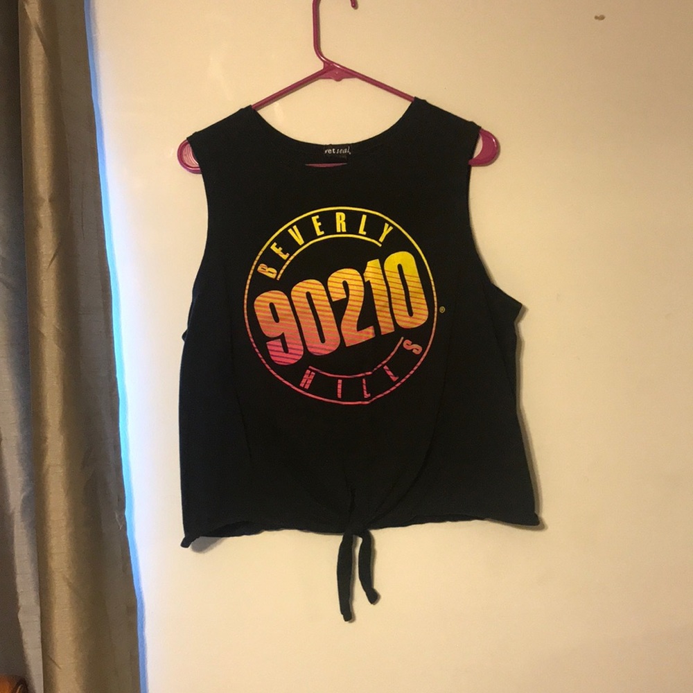 WETSEAL BLACK 90210 GRAPHIC TANK